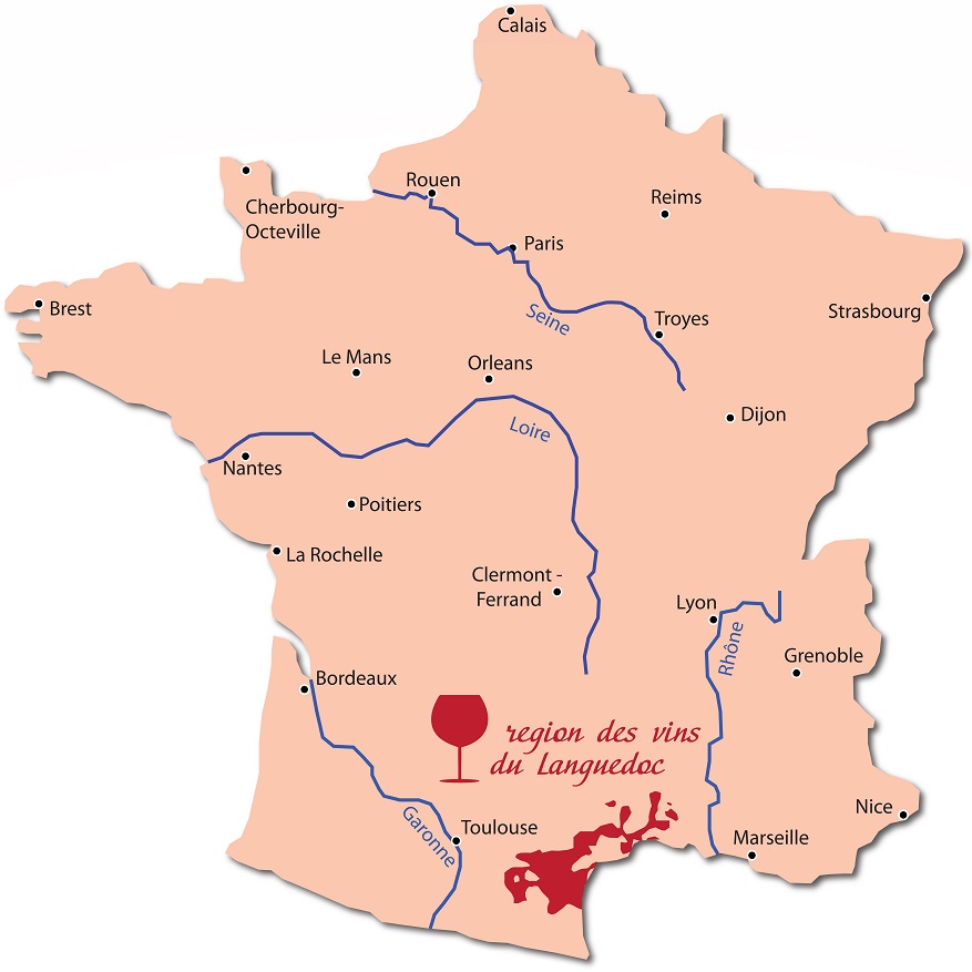 карта производства вин в Лангедоке