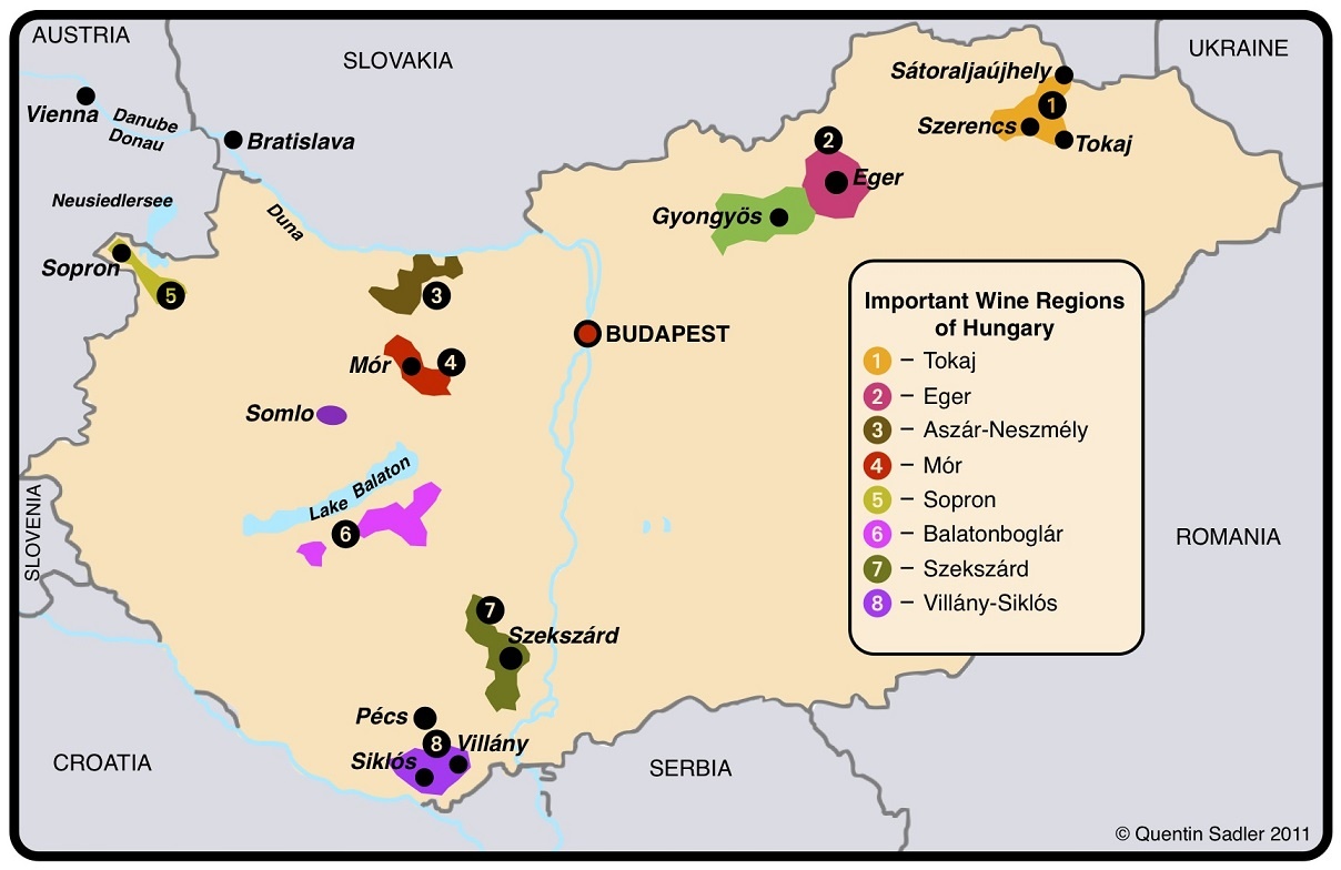 регионы производства вин Венгрии